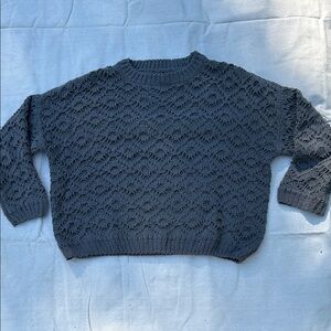 moon & madison Gray Lace Sweater